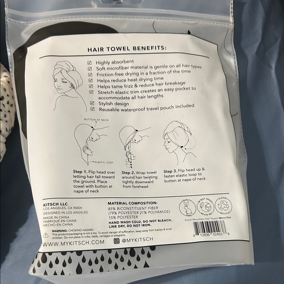 Kitsch Soft Cream Hair Towel - Picture 4 of 8